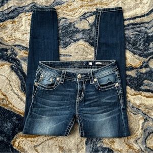 Miss Me M7947S Pink and White Skinny Jeans